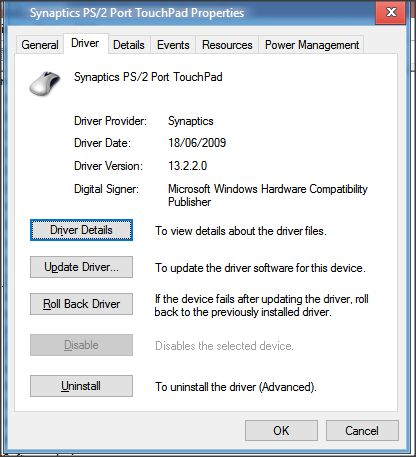 Synaptics Touchpad Driver Windows Vista